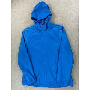 Under Armour Breathable Waterproof Hooded Rain Jacket (Women's‎ Large) Blue